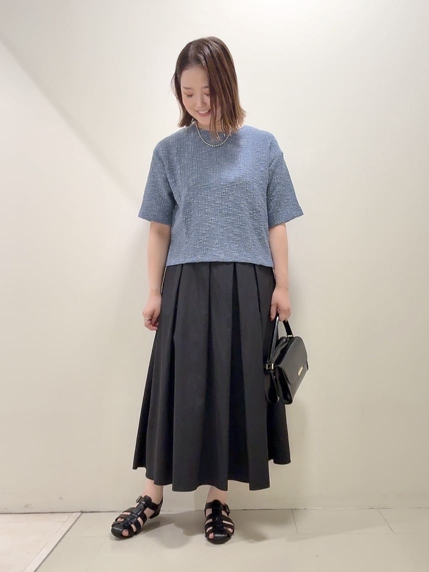 YUIさんの「UNTITLED｜【五分袖/ジャージトップス】スラブカールマイヤープルオーバー」を使ったコーディネート