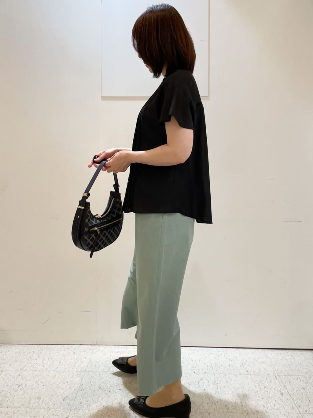 めいさんの「Reflect｜【お腹・腰周りすっきり見え◎】ストレッチワイドクロップドパンツ」を使ったコーディネート