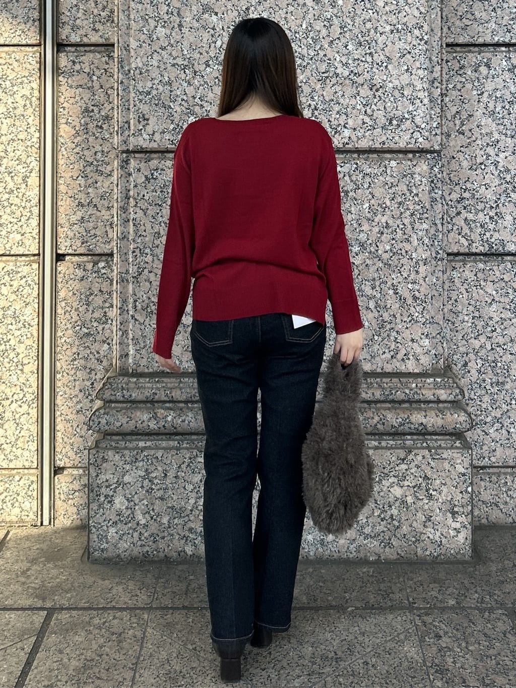 sayaさんの「OPAQUE.CLIP｜ラム風フェイクファーハンドバッグ」を使ったコーディネート
