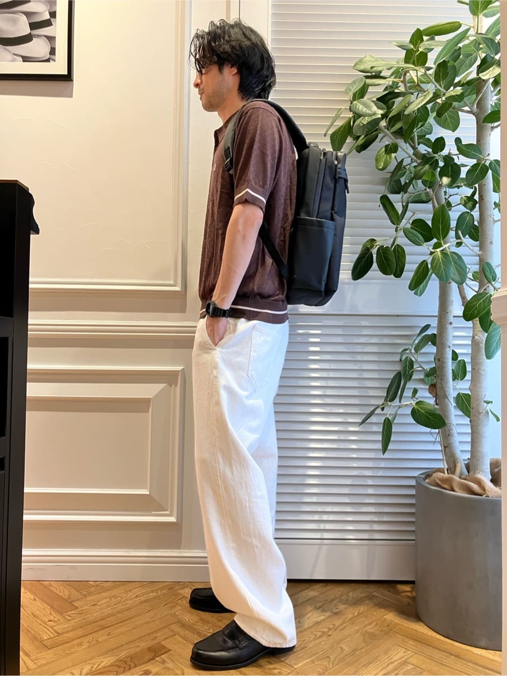 junyaさんの「DRESSTERIOR｜レースジャカード ニットポロ」を使ったコーディネート