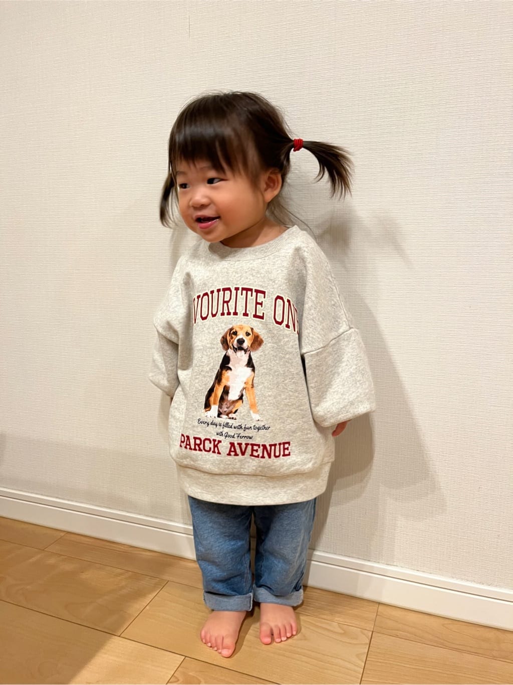 mikakoさんの「SHOO･LA･RUE｜【100-150cm/リンク】アソートプリントスウェット」を使ったコーディネート