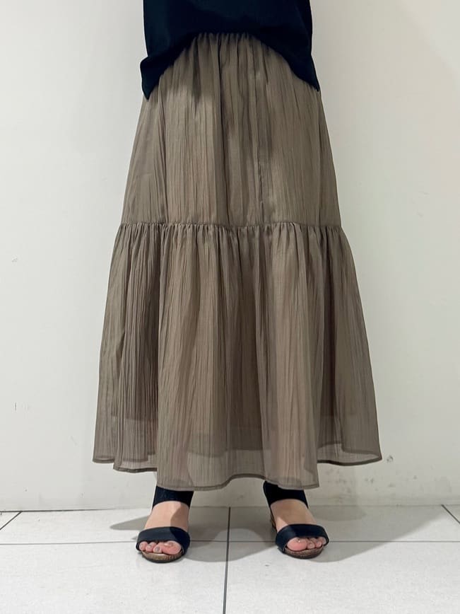 そんさんの「INDIVI｜【2点セット／着回し◎】ノースリーブ＆ティアードスカート カセット服」を使ったコーディネート