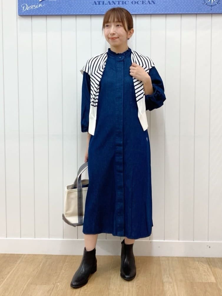 yoshiさんの「Dessin｜【洗える】キーネックカーディガン」を使ったコーディネート