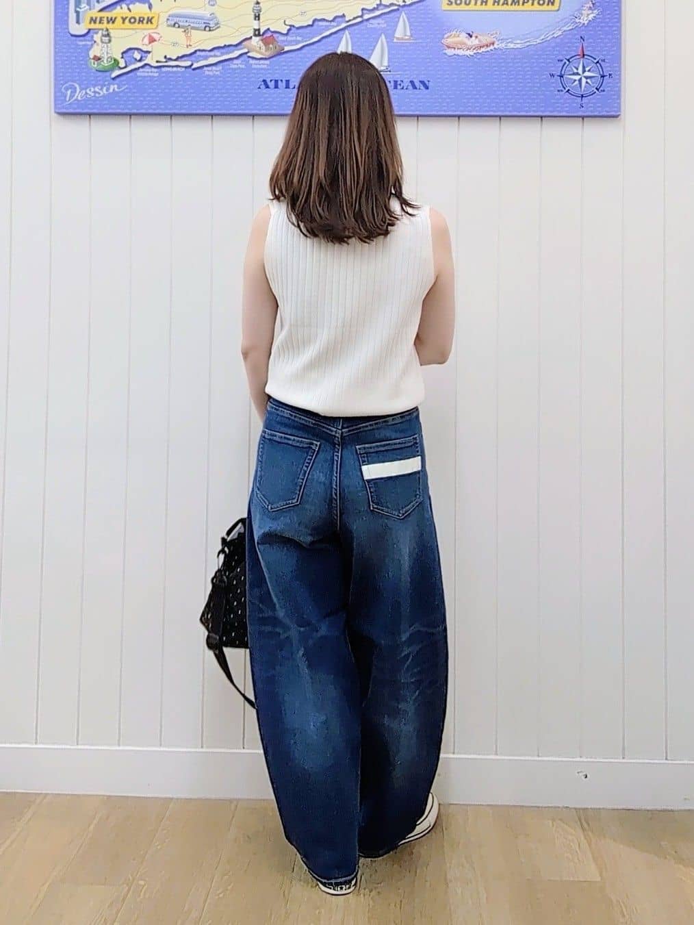 itoさんの「Dessin｜【洗える】リブノースリーブニット」を使ったコーディネート