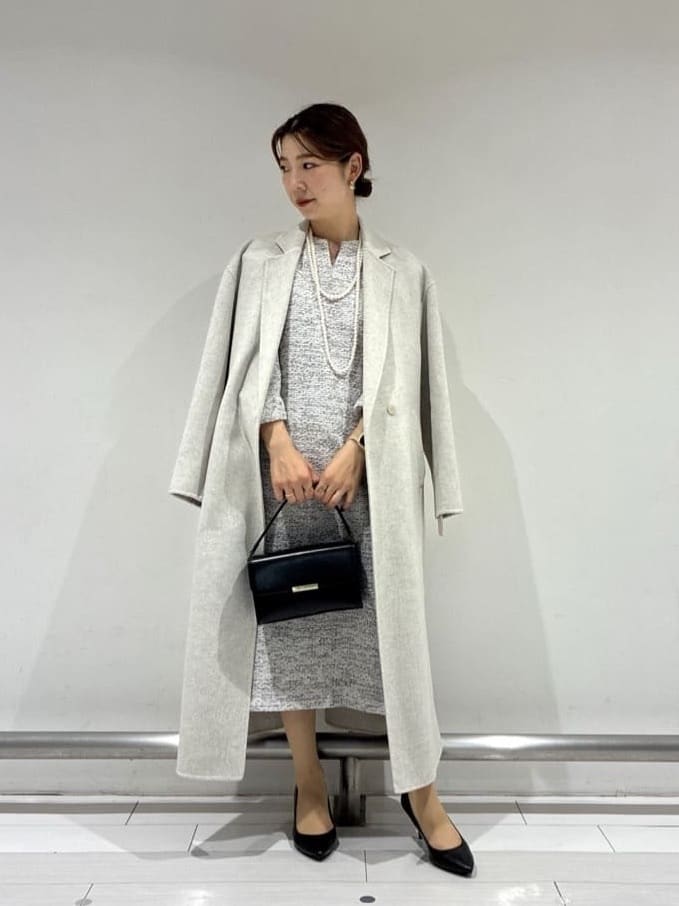 Rinさんの「UNTITLED｜【洗える/ストレッチ】ツイードジャージワンピース」を使ったコーディネート