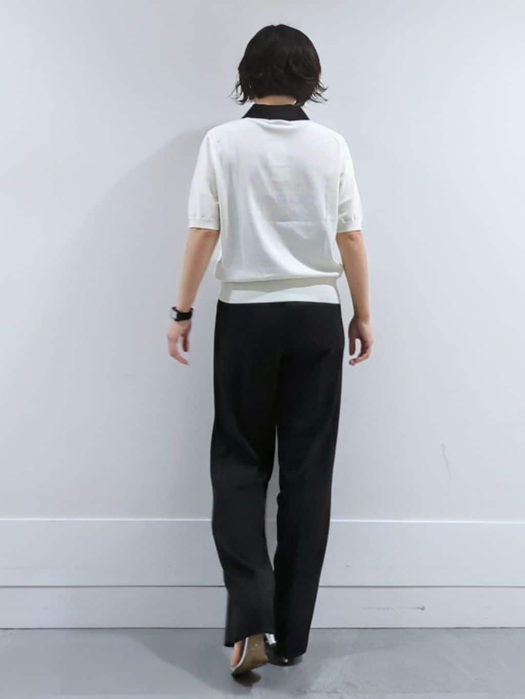 ミズタさんの「UNTITLED｜【トレンド/きれいめ】5分袖ポロニット」を使ったコーディネート