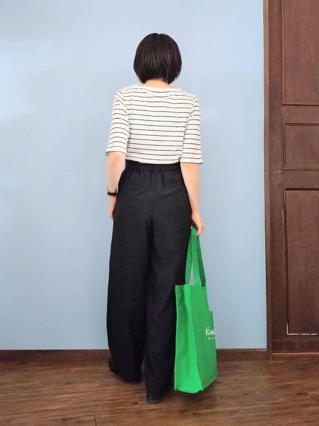 miomioさんの「SHOO･LA･RUE｜【S-LL】女性らしさ漂うハートネック テレコ5分袖トップス」を使ったコーディネート