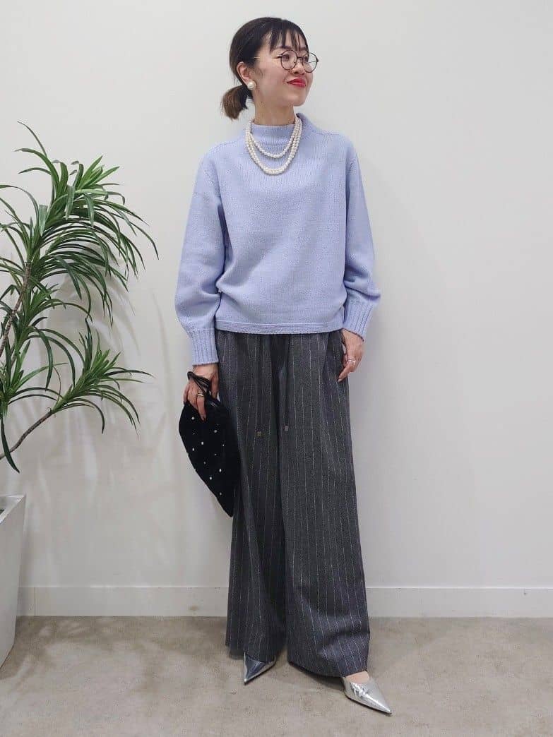 MUTSUKOさんの「UNTITLED｜【洗える】スポンディッシュ ボトルネックニット」を使ったコーディネート