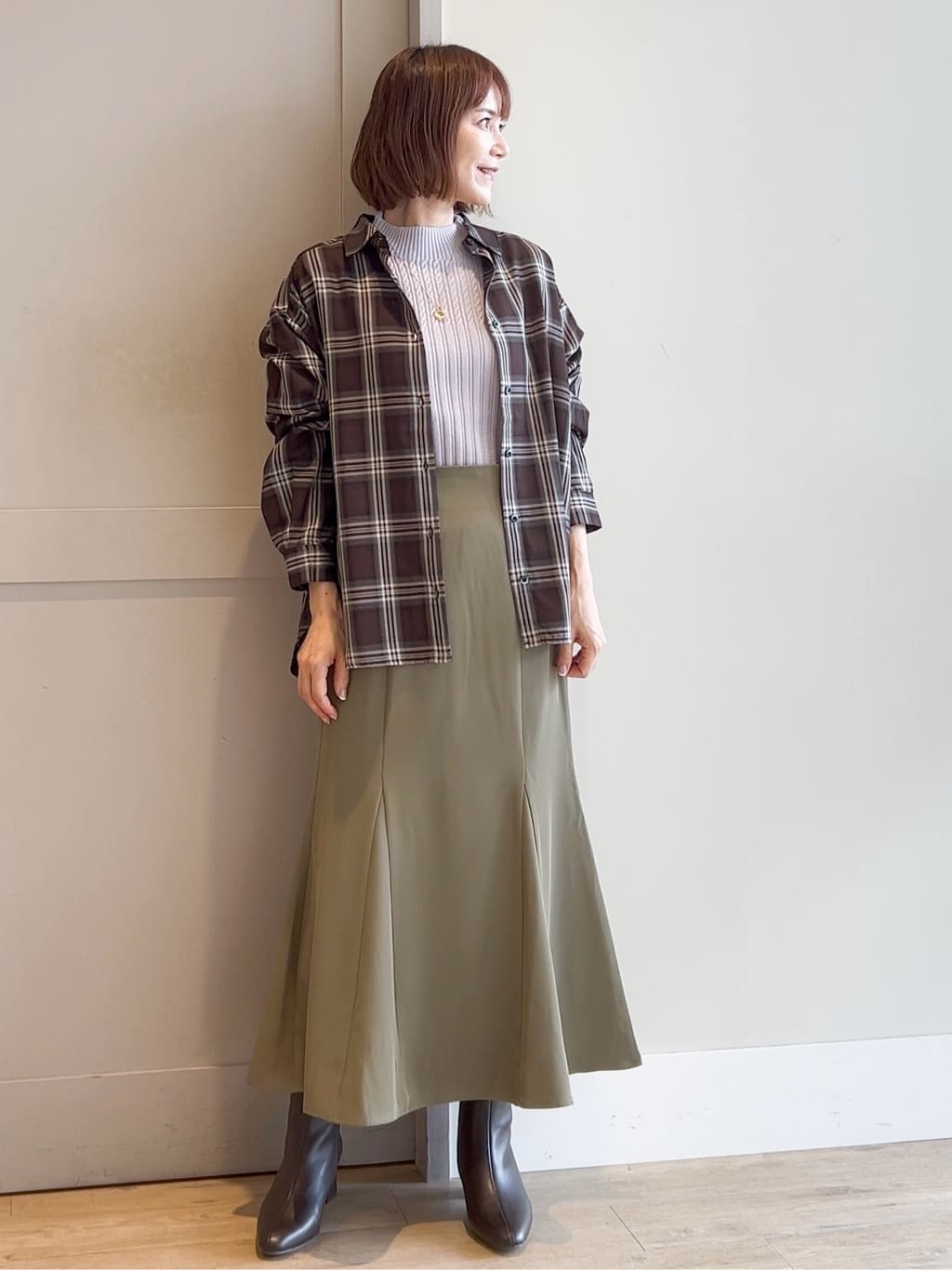 yamakoさんの「grove｜【毛玉軽減／洗える】ミニケーブルニット」を使ったコーディネート