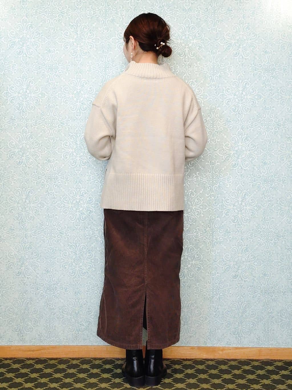 かどさんの「index｜ハーフジップミドルゲージニット【洗濯機OK】」を使ったコーディネート