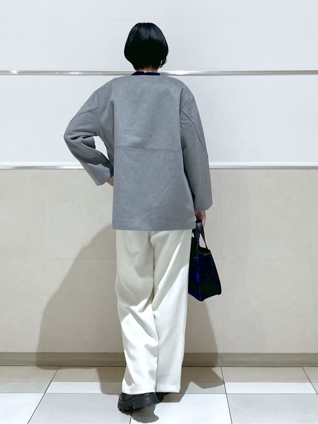 eriko さんの「Dessin｜ウール混クルーネックコート」を使ったコーディネート