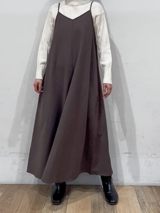 山さんさんの「grove｜【毛玉軽減／洗える】クロップドミニケーブルニット」を使ったコーディネート