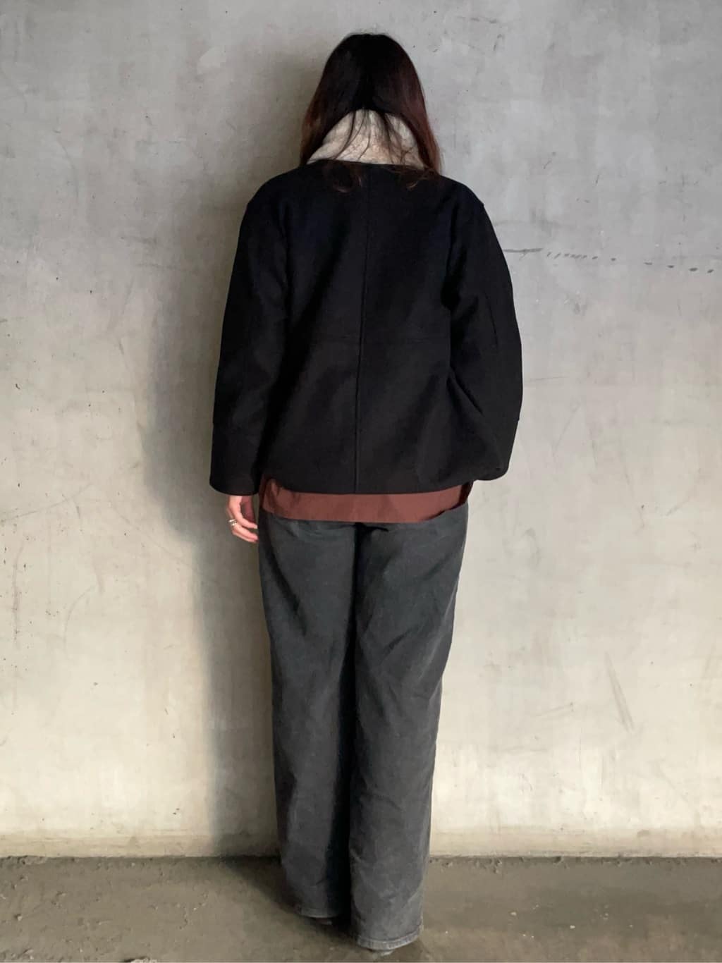 sskさんの「OPAQUE.CLIP｜ウールライクメルトンノーカラーコート【洗濯機洗い可】」を使ったコーディネート