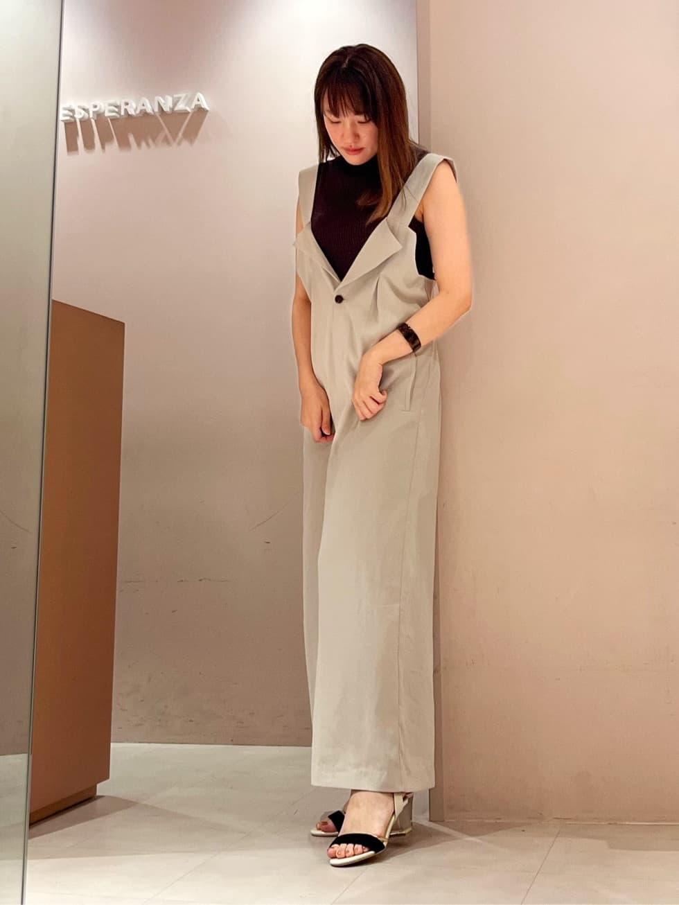 Oさんの「ESPERANZA｜カラーヒールサンダル」を使ったコーディネート