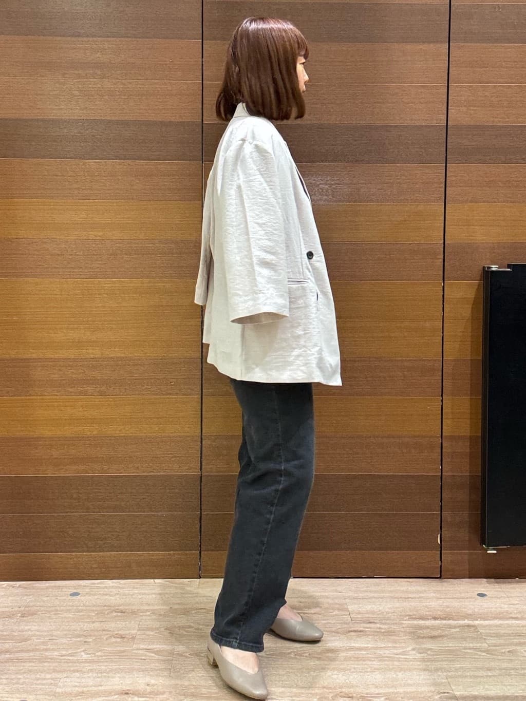 yumeさんの「OPAQUE.CLIP｜リネンライクダブルジャケット【洗える】」を使ったコーディネート