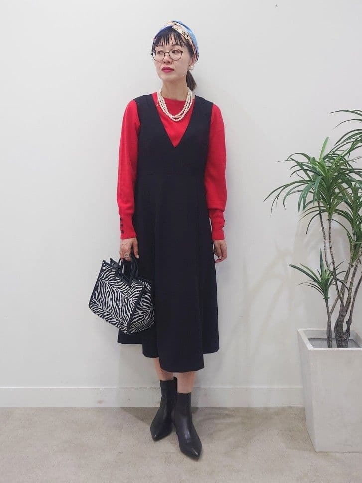 MUTSUKOさんの「UNTITLED｜【アンサンブル可/洗える】ウールミラノリブニット」を使ったコーディネート