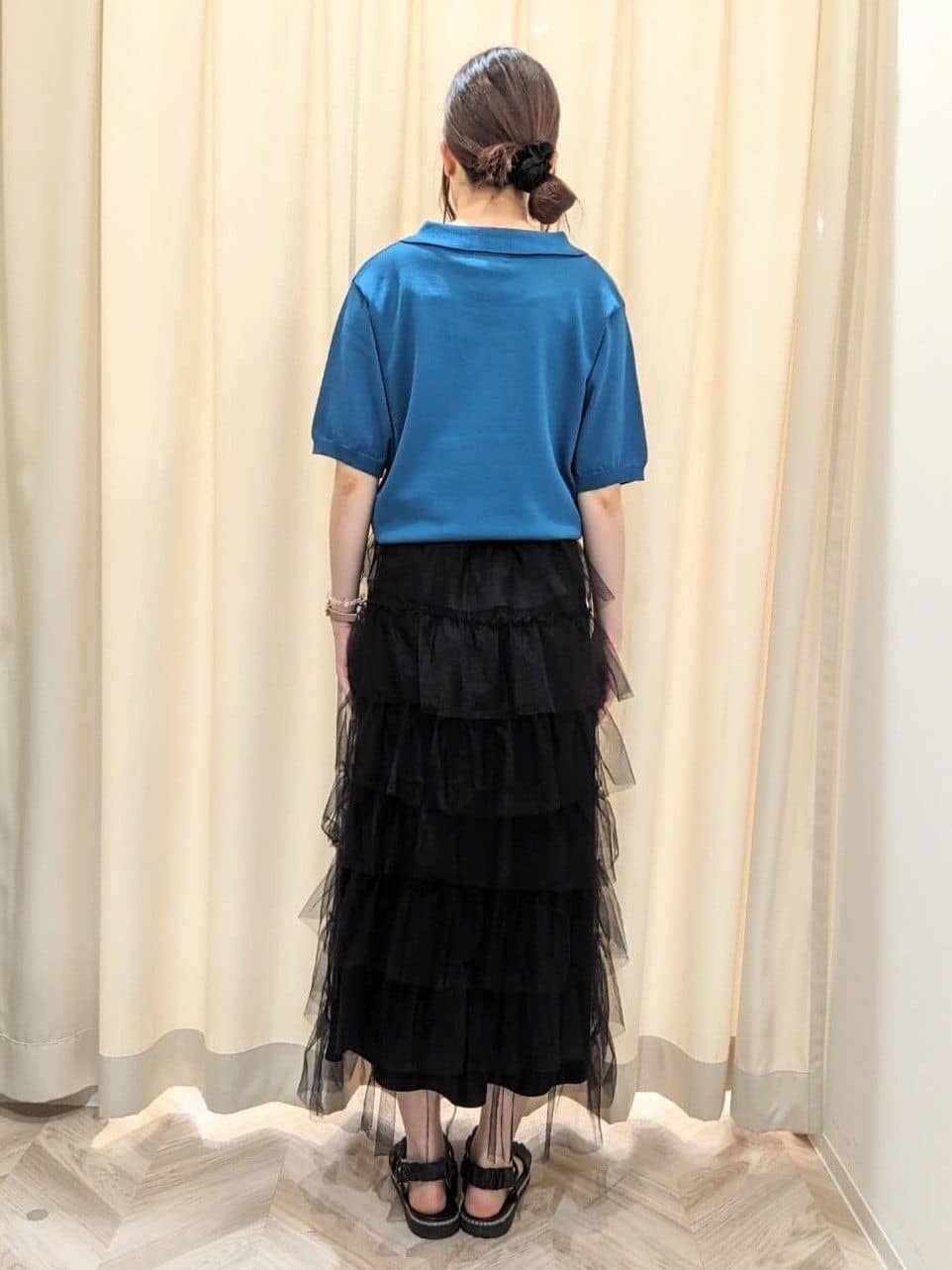 hinaさんの「SHOO･LA･RUE｜【S-LL/洗える】大人の抜け感 スキッパーニット」を使ったコーディネート