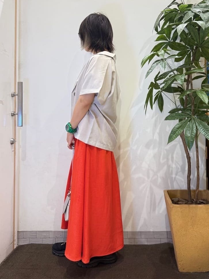 misakiさんの「SHOO･LA･RUE｜【S-LL】さらりと着たい大人のための 麻調半袖ジャケット」を使ったコーディネート