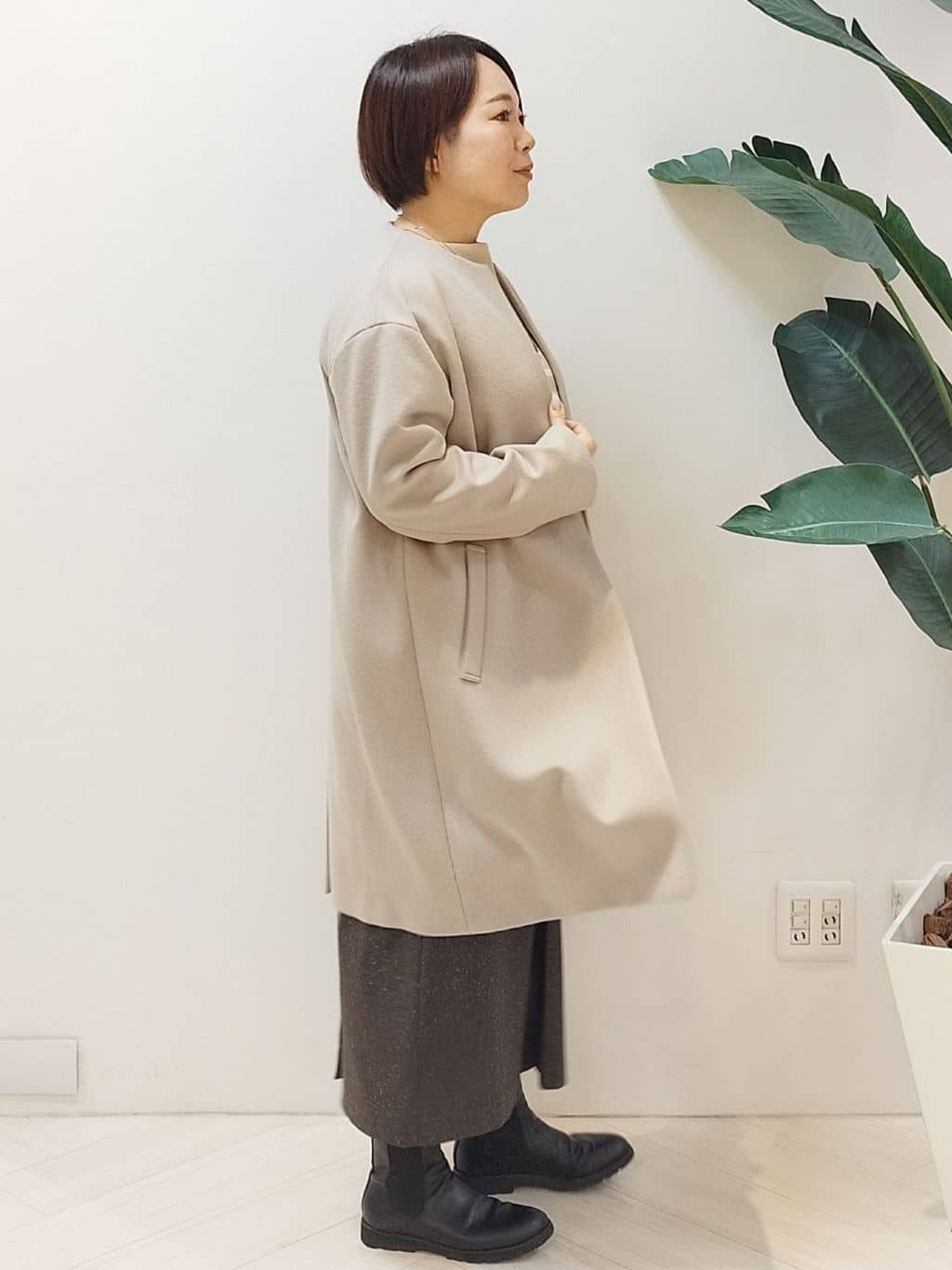 s u g iさんの「UNTITLED｜【洗える】モックネックミラノリブニット」を使ったコーディネート