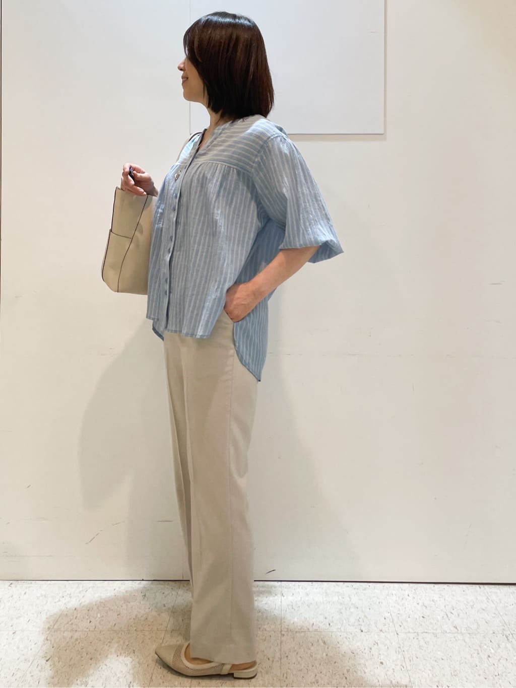 めいさんの「Reflect｜【マシンウォッシュ可】リネンライクフレアパンツ」を使ったコーディネート