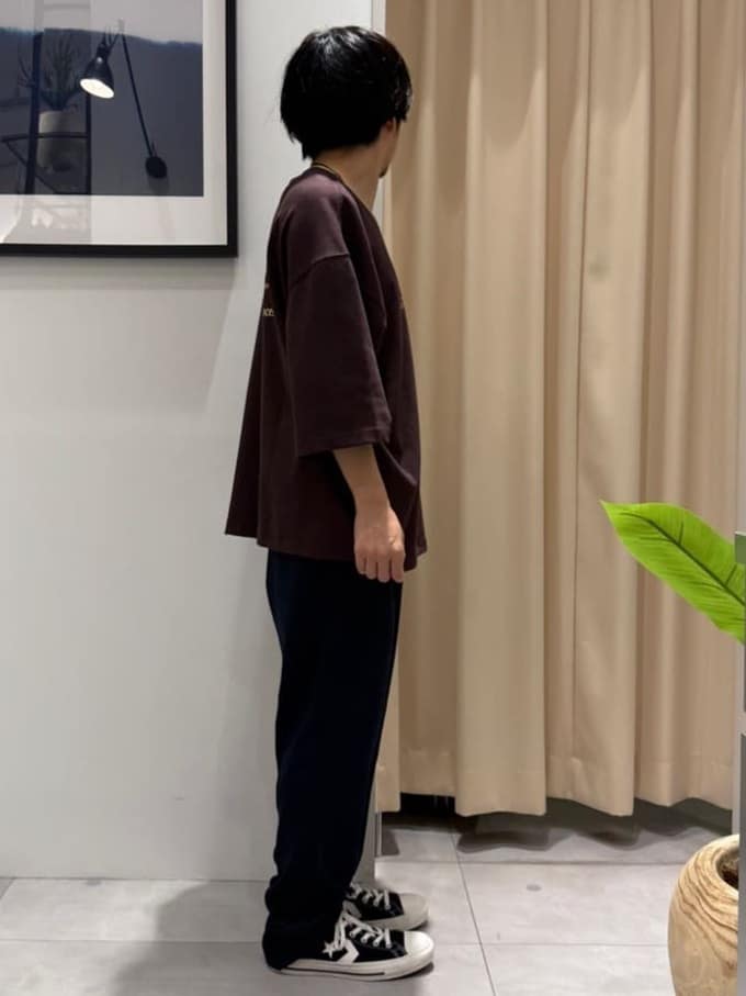はさんの「THE SHOP TK｜配色刺繍6分袖Tシャツ 【ビッグシルエット／洗濯機OK】」を使ったコーディネート
