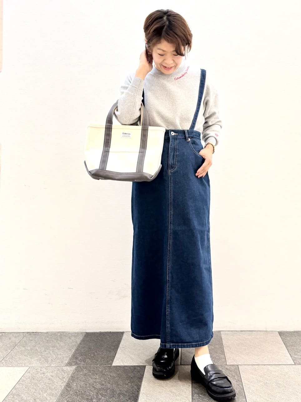 Haruさんの「Dessin｜【洗える】刺繍入りジャカードニット」を使ったコーディネート