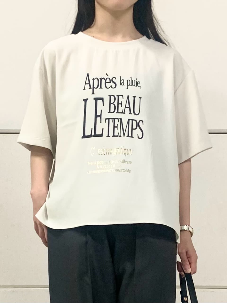 sahoさんの「THE SHOP TK｜アソートロゴTシャツ【接触冷感/防シワ/吸水速乾/UVケア/洗濯機OK】」を使ったコーディネート