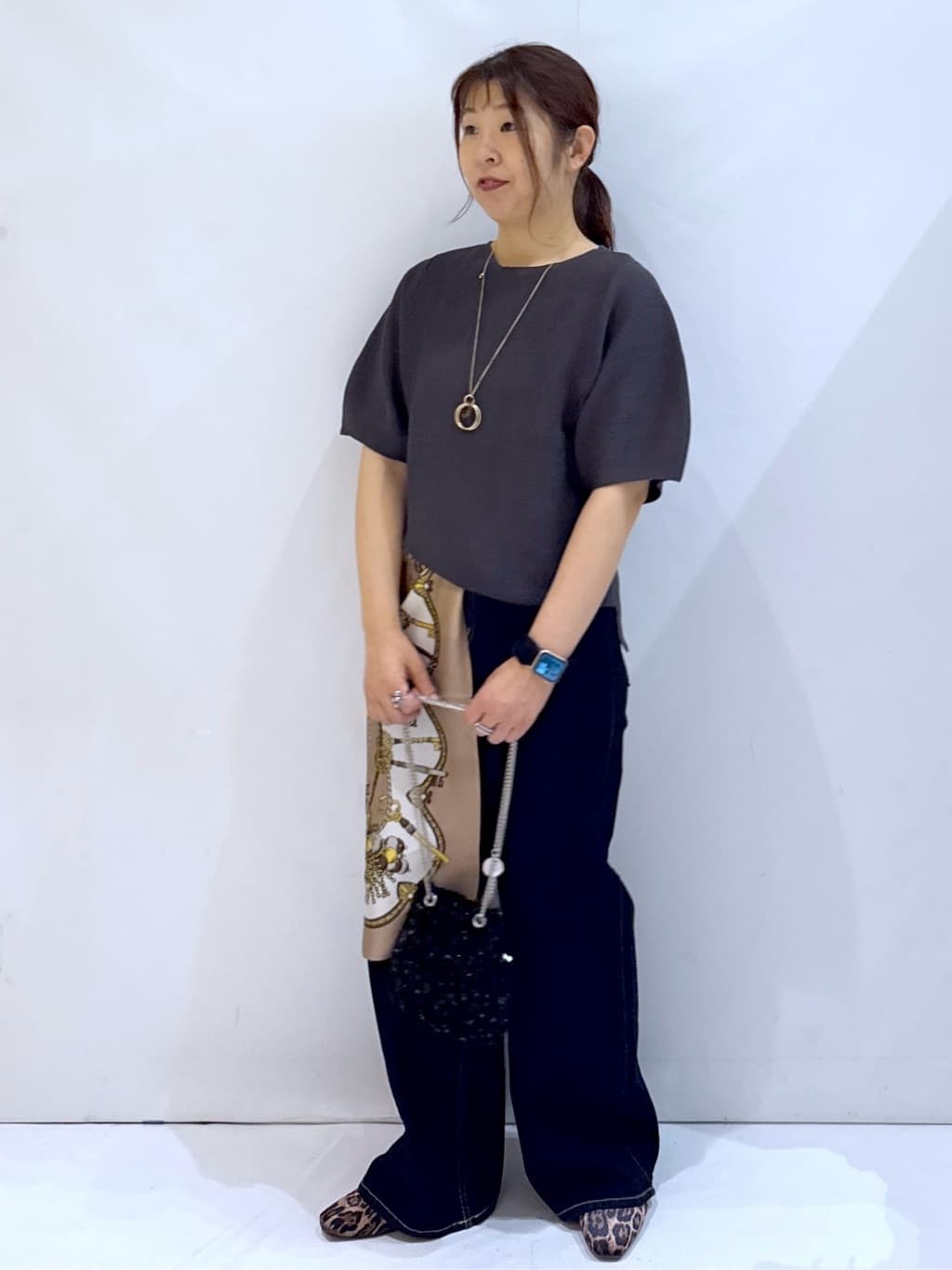 nakkoさんの「OPAQUE.CLIP｜ガーターボリュームスリーブニット【UVケア／洗濯機洗い可】」を使ったコーディネート