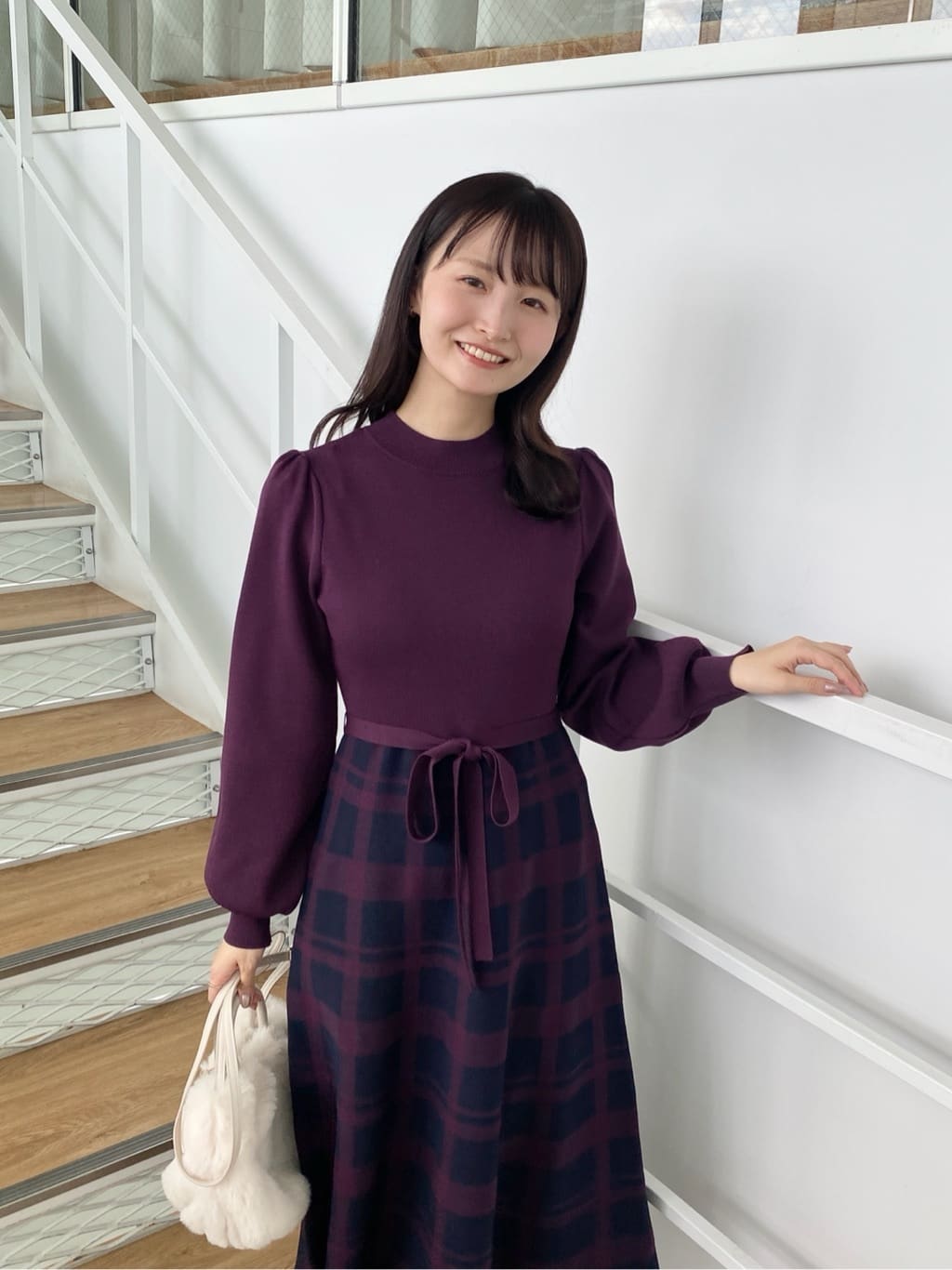 みさかさんの「index｜【2WAY】フェイクファーラウンドショルダーバッグ」を使ったコーディネート