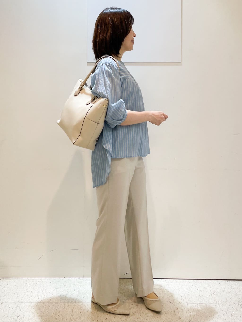 めいさんの「Reflect｜【マシンウォッシュ可】リネンライクフレアパンツ」を使ったコーディネート