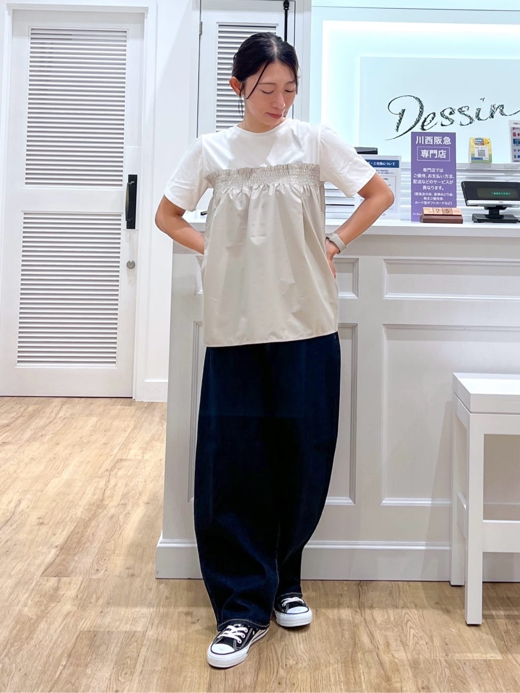 canaさんの「Dessin｜【洗える】デニムカーブパンツ」を使ったコーディネート
