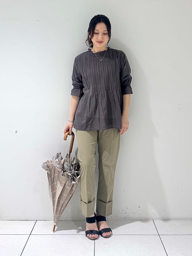 そんさんの「INDIVI｜【洗える/コットン】ピンタックシアーブラウス」を使ったコーディネート