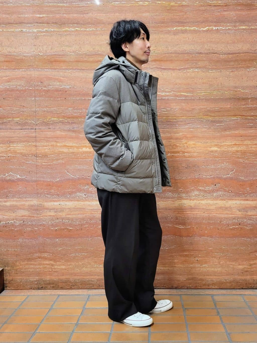 piroyaさんの「TAKEO KIKUCHI｜カラーコンビ ダウンブルゾン」を使ったコーディネート