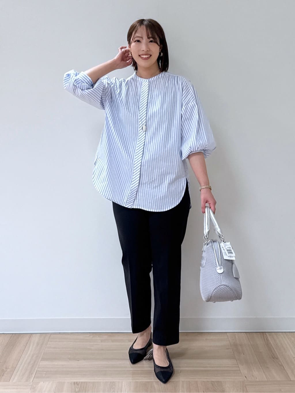 amiさんの「Reflect｜◆【夏SALE／E‐QUALITY／手洗い可】ストライプシャツ」を使ったコーディネート