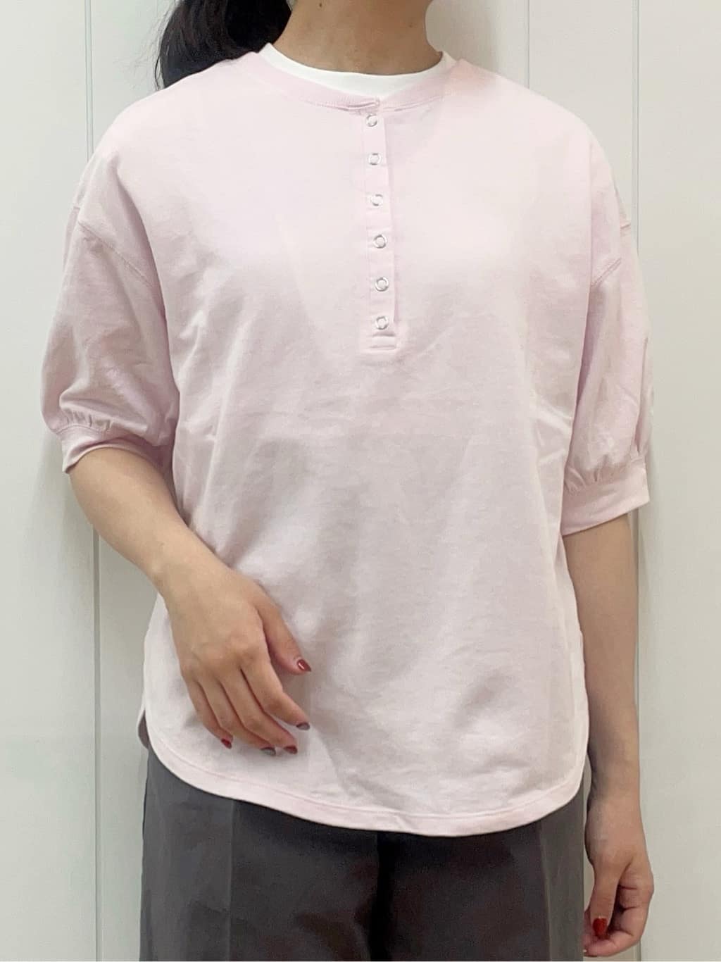 Mayaさんの「Dessin｜【360度可愛い/前後2WAY/洗える】ライトコットンヘンリーカットソー」を使ったコーディネート