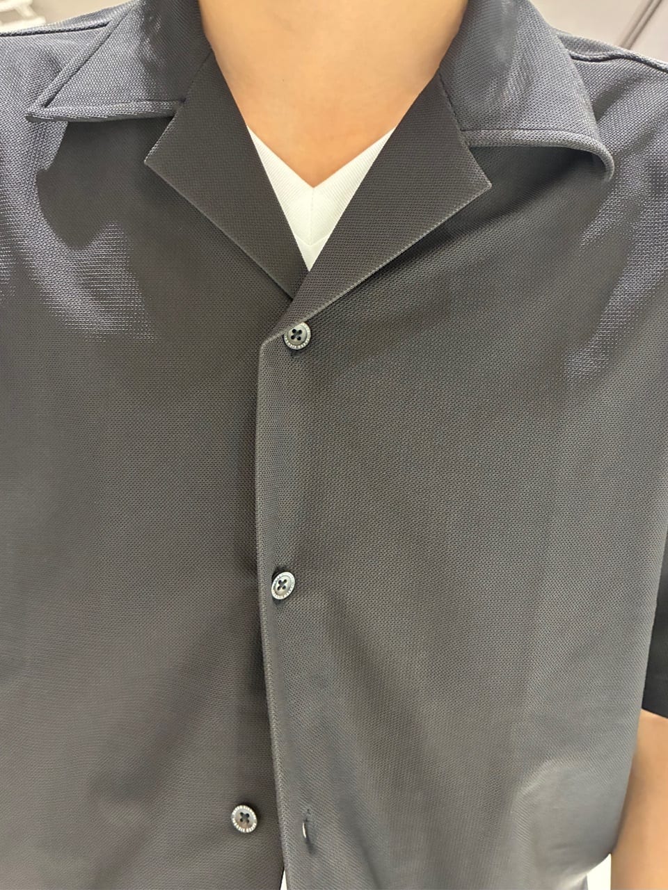 Renさんの「TAKEO KIKUCHI｜【COOL CITY WEAR】エアートール オープンカラーシャツ /接触冷感・通気性」を使ったコーディネート