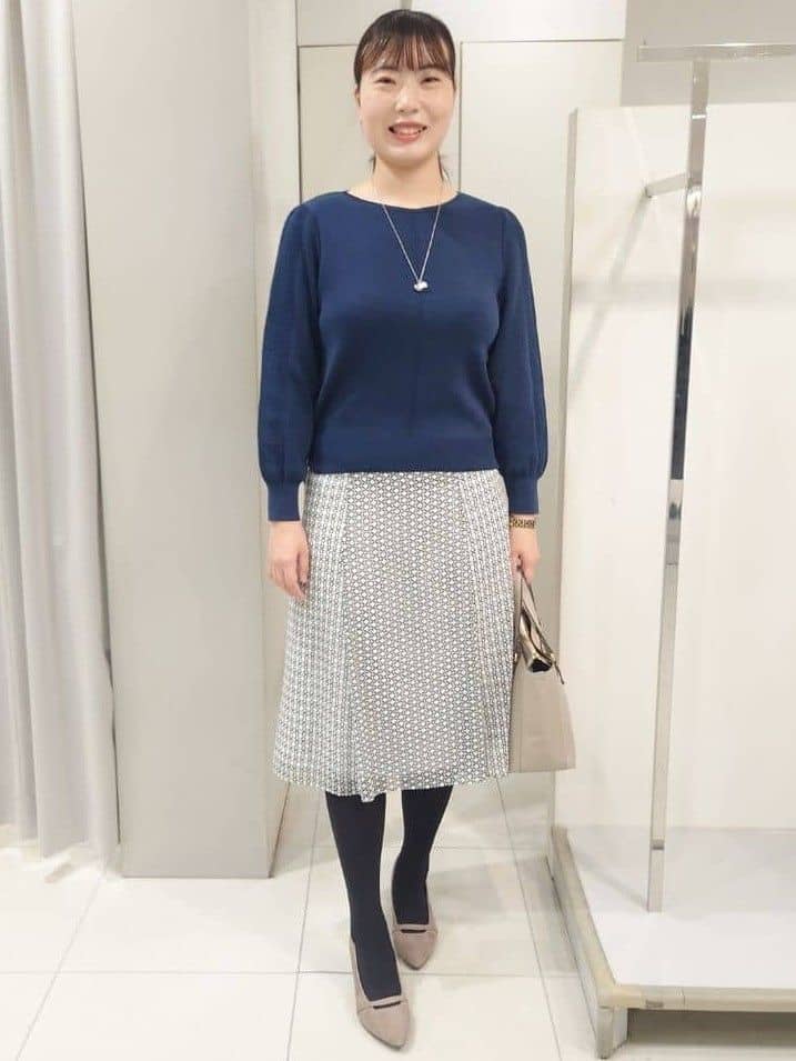 AZUSAさんの「Reflect｜【選べる8色／スカートにもパンツにも◎】ウール混ボートネックニット」を使ったコーディネート