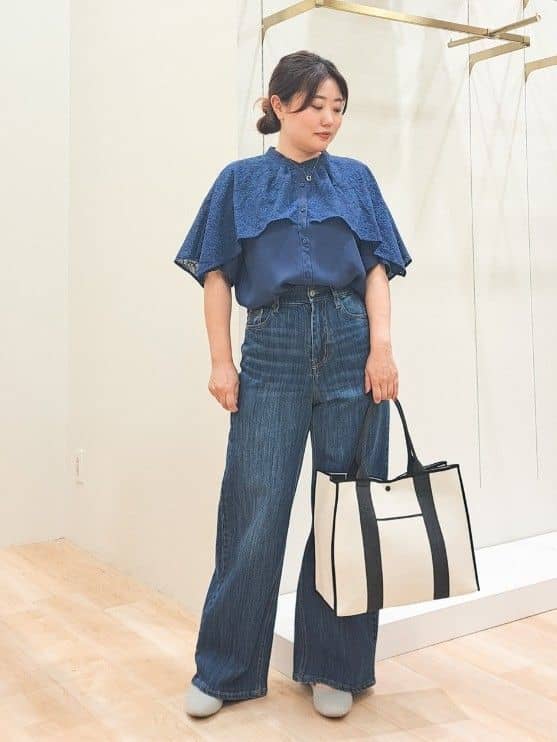 ふるさんの「grove｜【洗える】着回し優秀！フラップポケットワイドパンツ」を使ったコーディネート