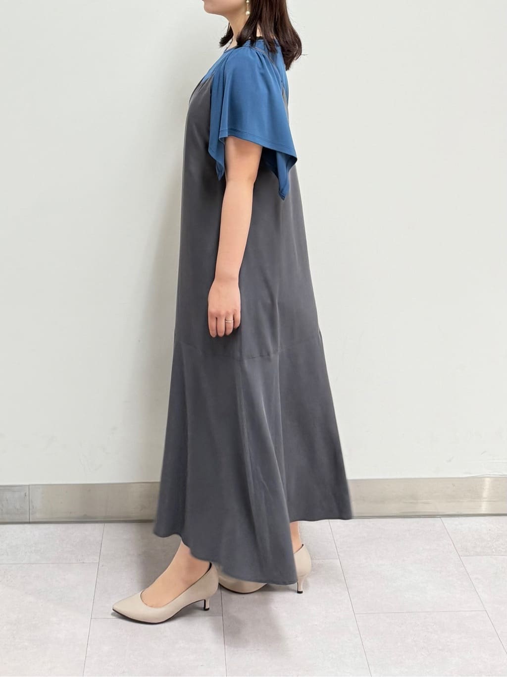 いくみさんの「UNTITLED｜【洗える/肩紐調節可能】パウダーキャミワンピース」を使ったコーディネート