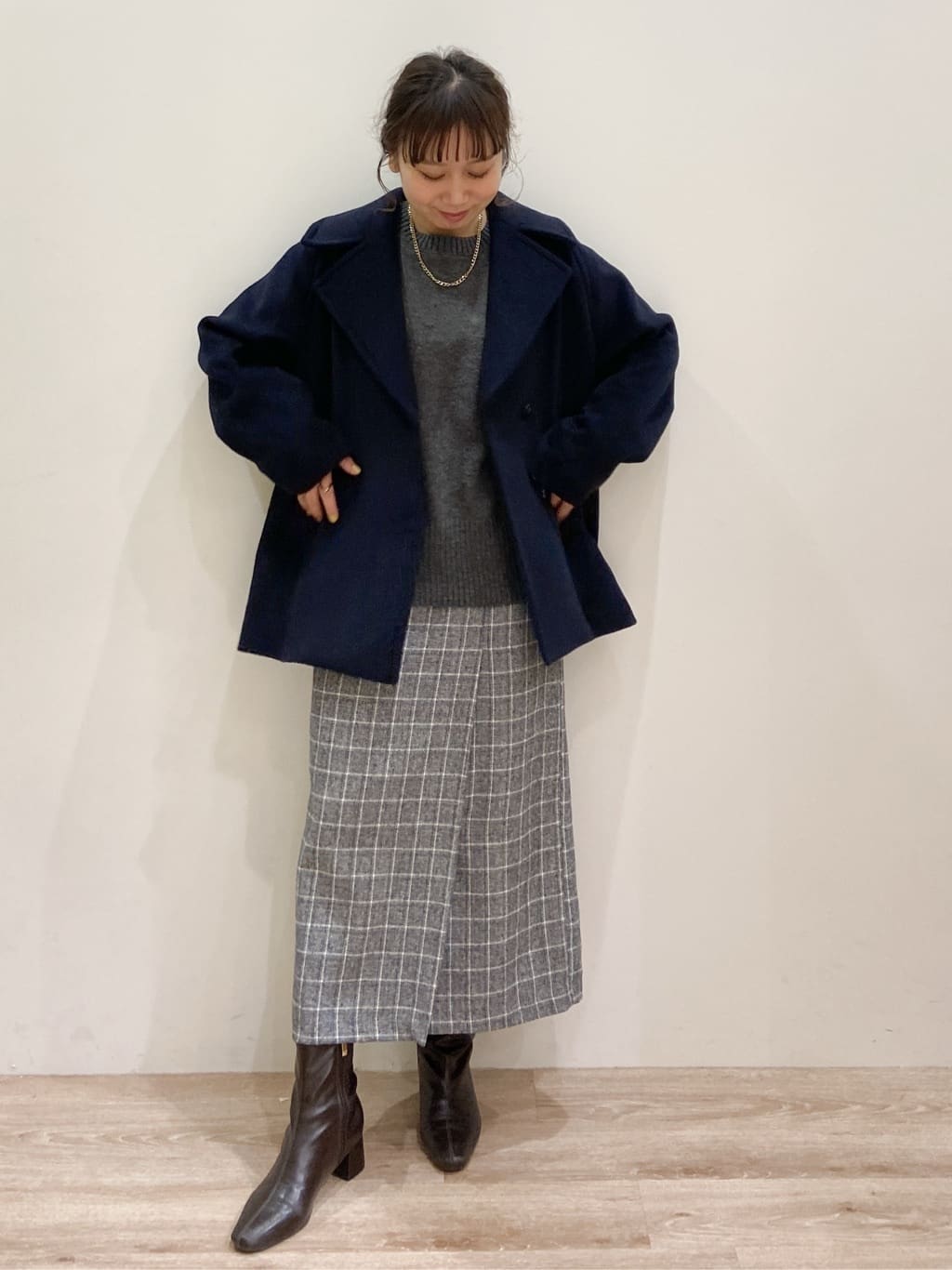 risayanさんの「OPAQUE.CLIP｜カシミヤブレンドウールミドルピーコート」を使ったコーディネート