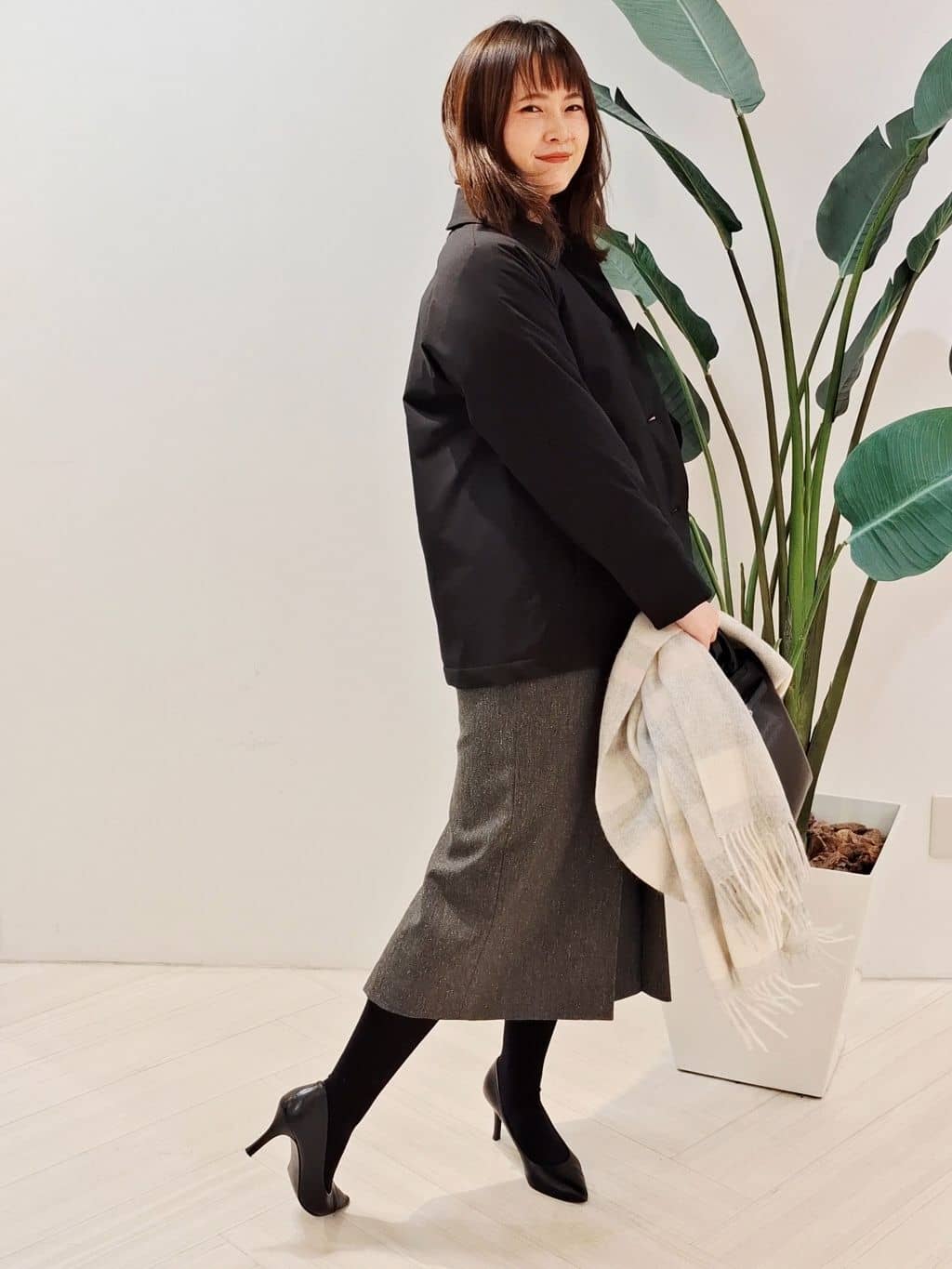YuKaRiさんの「UNTITLED｜【超軽量／蓄熱】ライトパフステンカラーコート」を使ったコーディネート