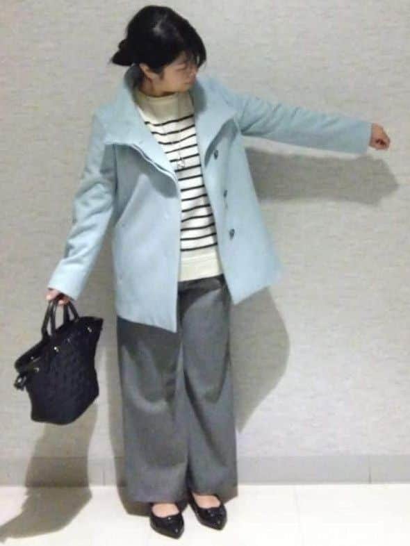 sakoさんの「Reflect｜【SS-4Lサイズ／衿が顔に当たらない◎】スタンドネックミドルコート」を使ったコーディネート
