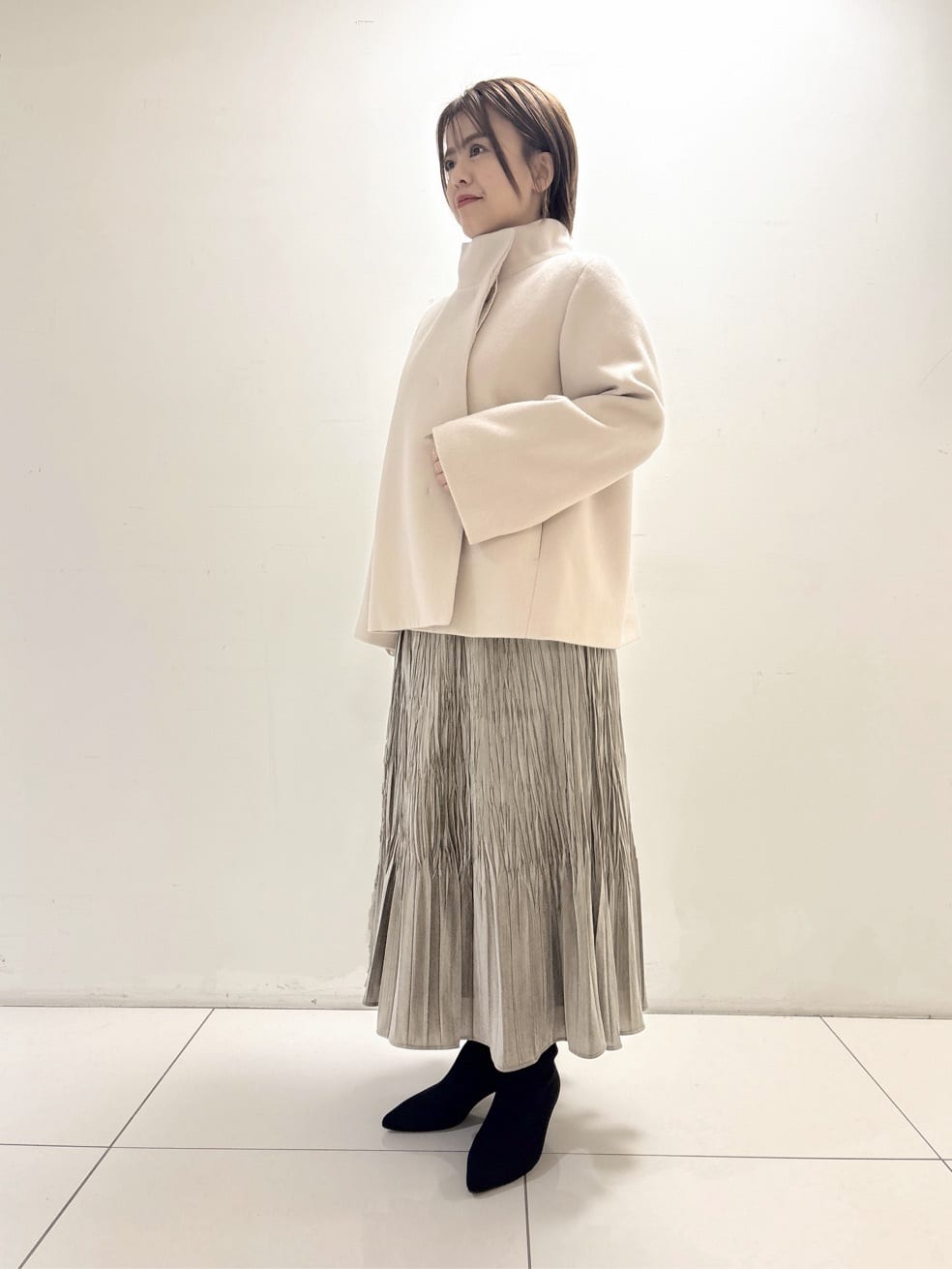ayumiさんの「UNTITLED｜【着回しが効く／オンオフアウター】ウールショートコート」を使ったコーディネート