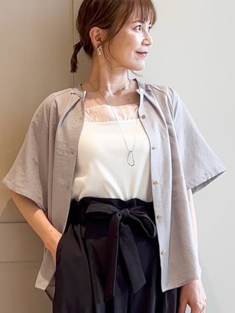 yamakoさんの「grove｜メタルパーツローファーパンプス【晴雨兼用】」を使ったコーディネート
