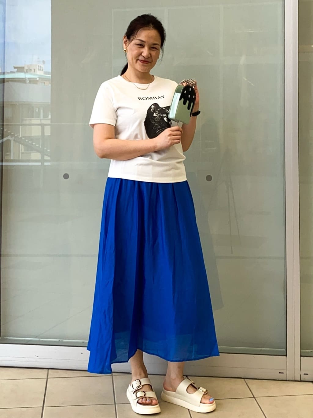 Jeanさんの「OPAQUE.CLIP｜麻混シアーギャザーフレアスカート【洗濯機洗い可】」を使ったコーディネート