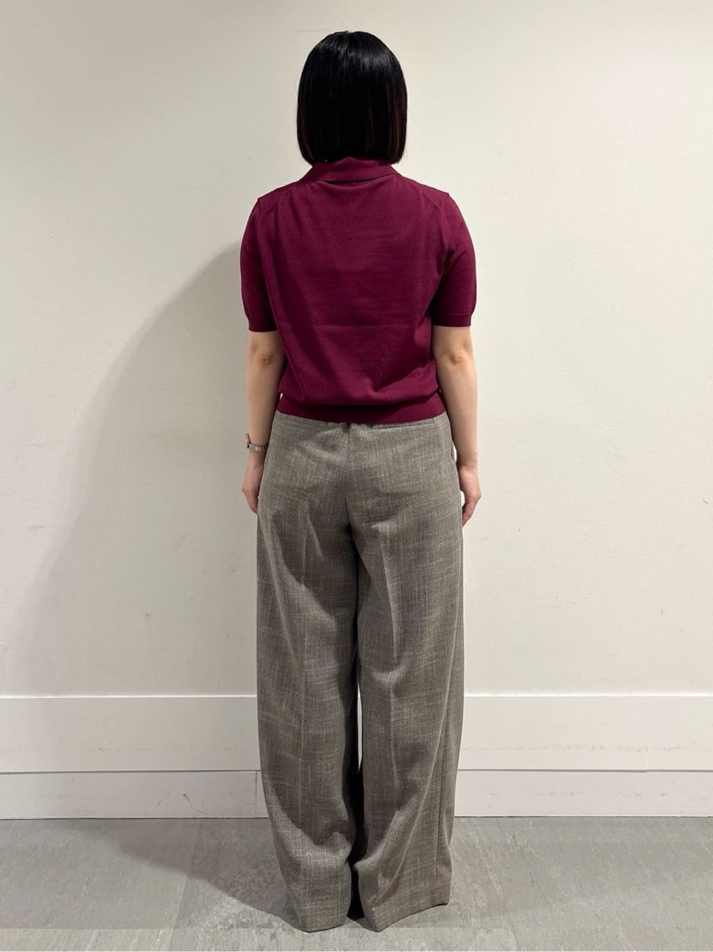 モエカさんの「UNTITLED｜【トレンド/きれいめ】5分袖ポロニット」を使ったコーディネート