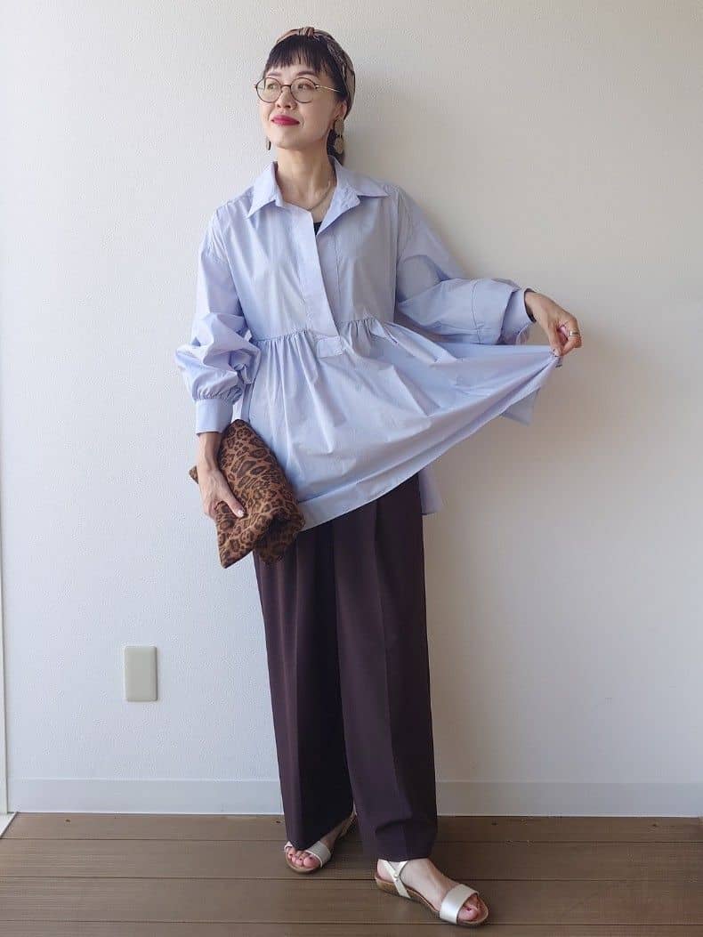 MUTSUKOさんの「UNTITLED｜【PROTAGPNISTA】FLAIR SHIRT」を使ったコーディネート