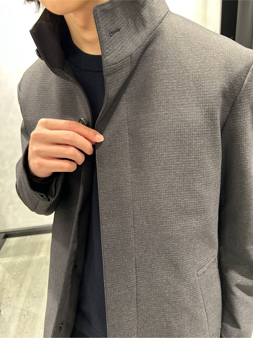 ruiさんの「TAKEO KIKUCHI｜【ダウンライナー付き】ドビースタンドカラーコート」を使ったコーディネート