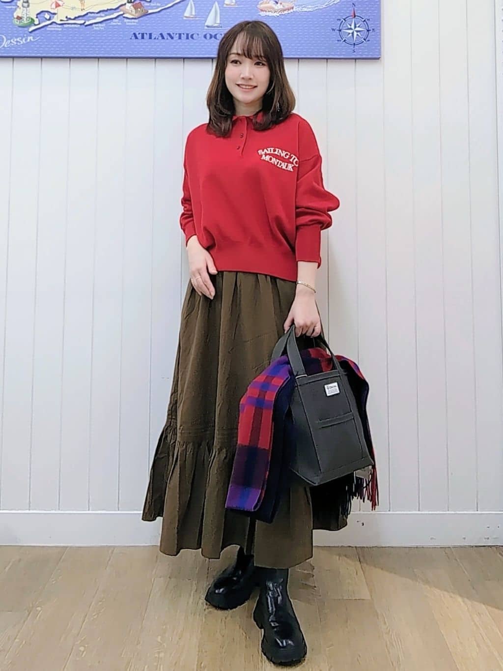 itoさんの「Dessin｜ウール混クルーネックコート」を使ったコーディネート