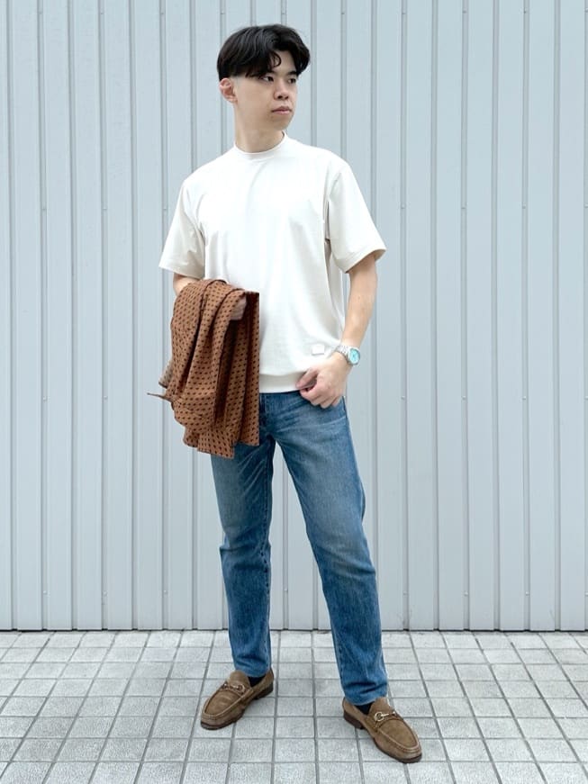 イッシーさんの「TAKEO KIKUCHI｜ボーラーハット柄 長袖シャツ」を使ったコーディネート